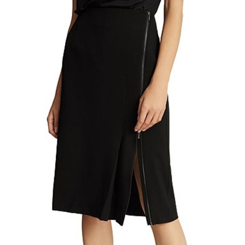 Reiss NWOT Vanessa Pencil Skirt Crepe With Side Zip Detail Black Size 2 Career